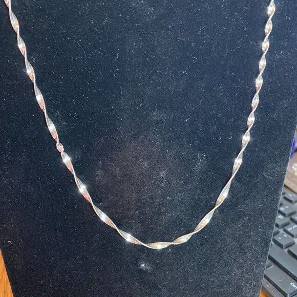 30” Sterling Silver 925 Necklace - Twisted Design (Milor Italy, 12.16g) Jewelry - Picture 2 of 6